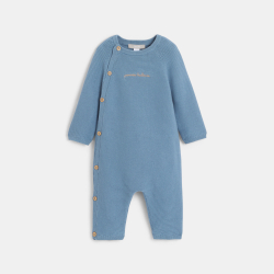 بدلة طويلة منسوجة بالتريكو باللون الأحمر للفتيان الرضع